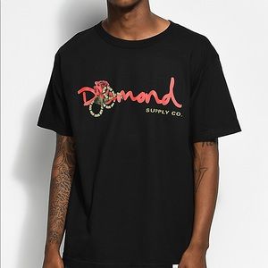 Diamond supply co. Rose snake og T-shirt
